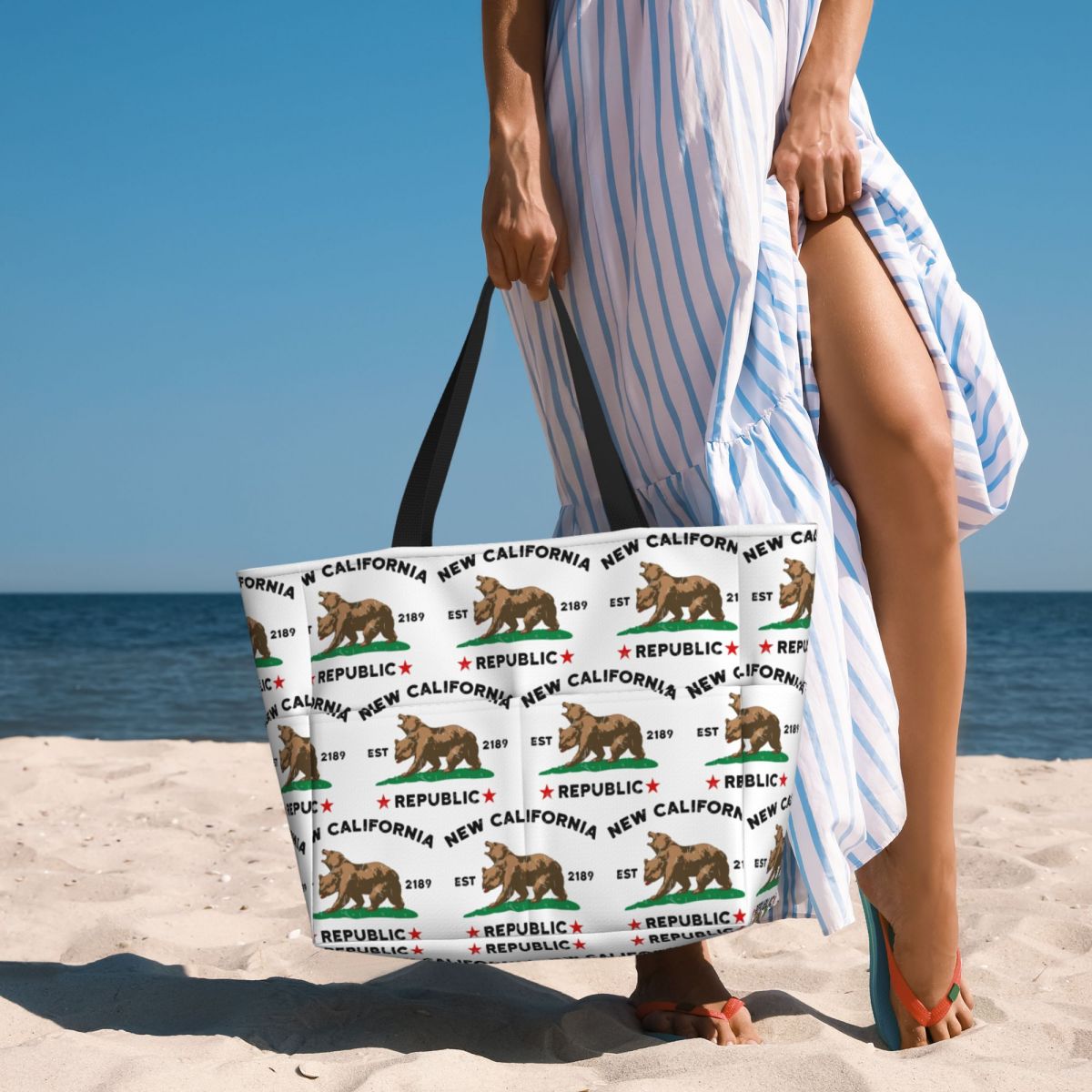 Yoga Fitness California - New California Republic Beach Tote Bag