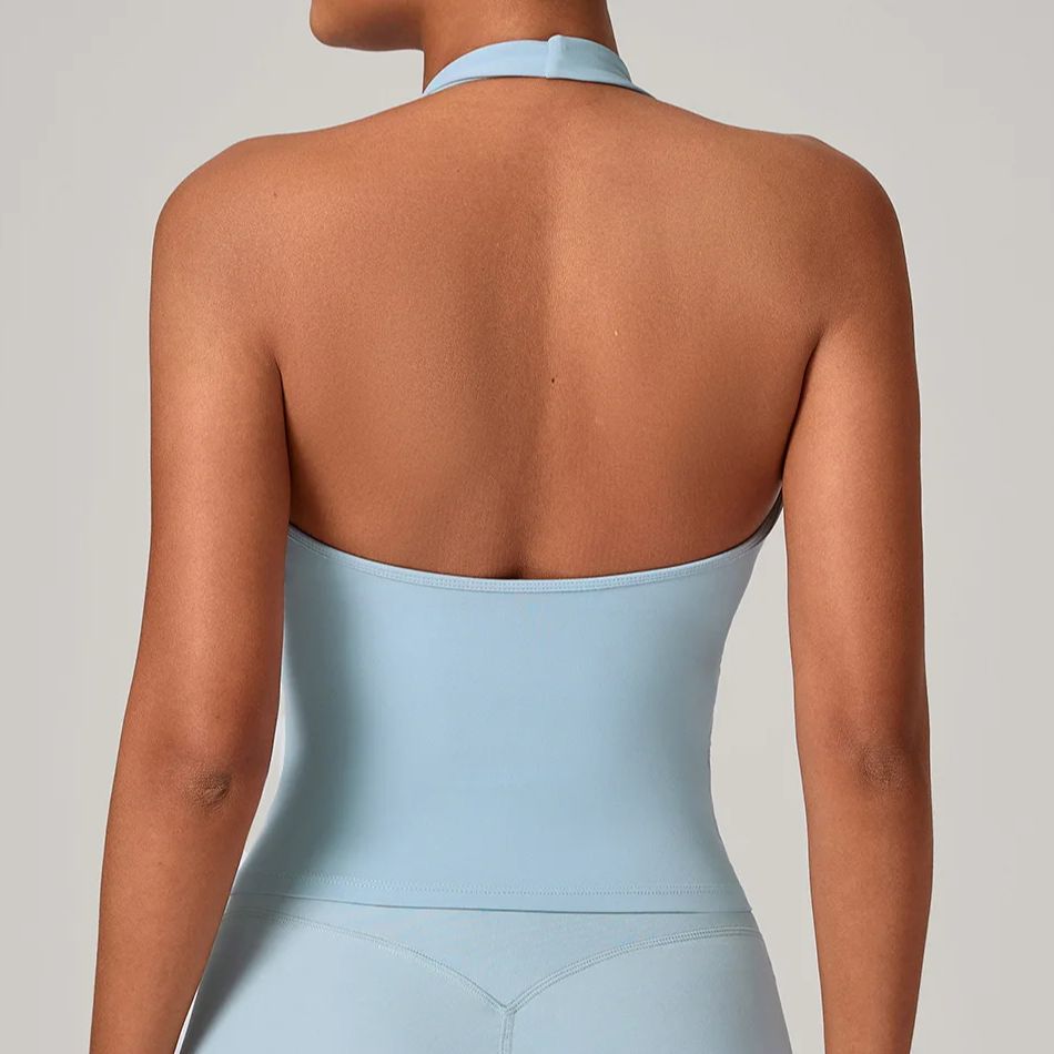 Yoga Và Fitness - Ningyu Wrinkled V-neck Hanging neck Yoga