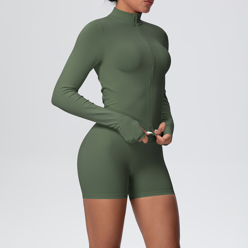 Yoga Fitness Jacket - Sportswear Women Gym Set Seamless Yoga