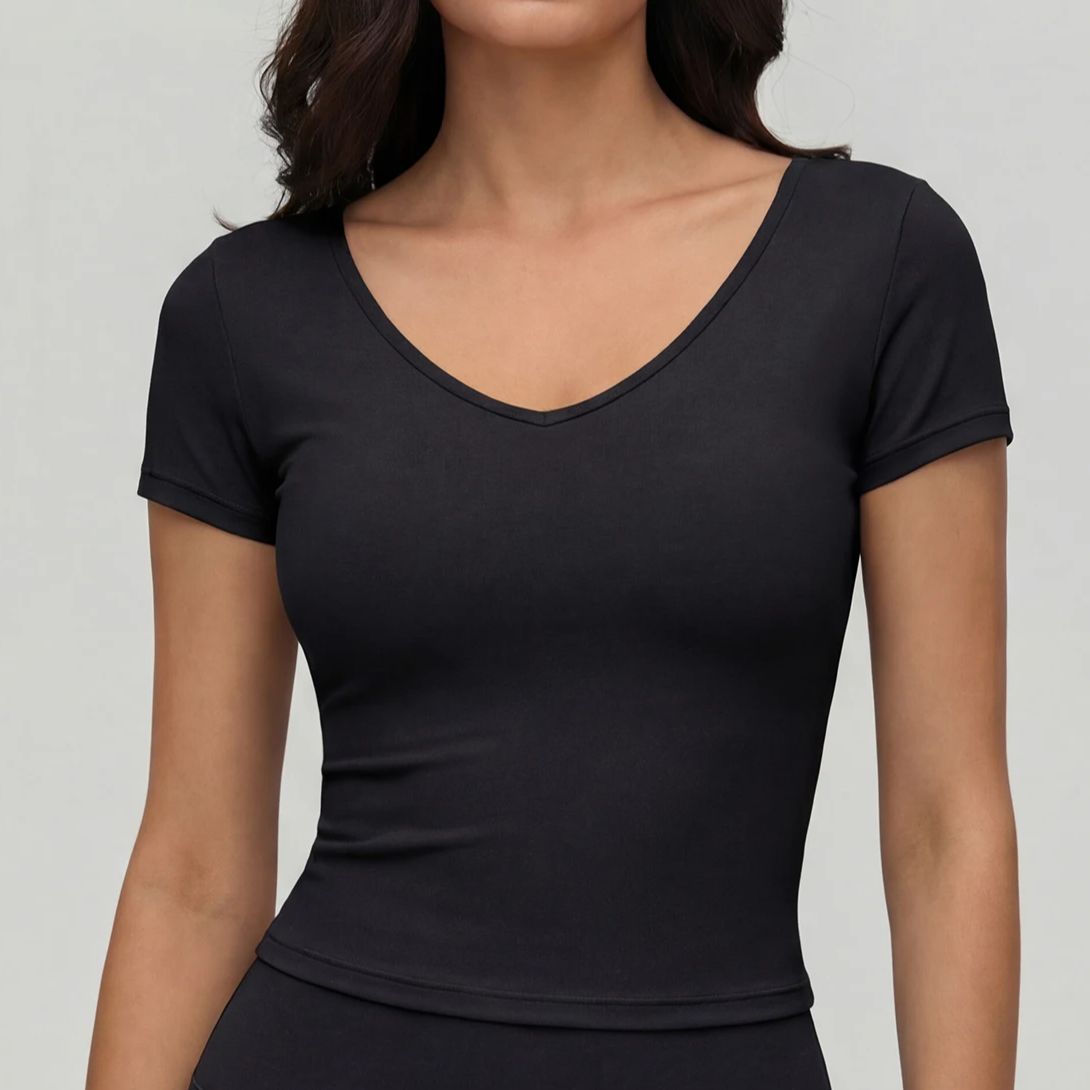 Yoga Và Fitness - Women's V-neck short-sleeve yoga & fitness