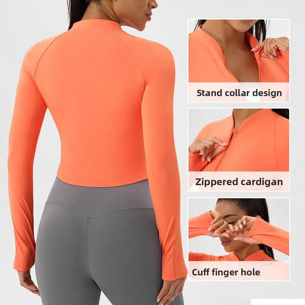 Nude yoga wear jacket stand-up - Yoga Fitness Jacket ulasan dan harga