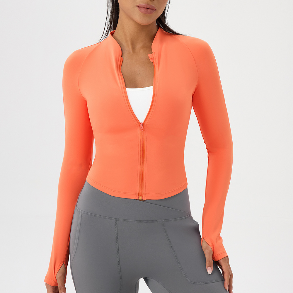 Nude yoga wear jacket stand-up - Yoga Fitness Jacket ulasan dan harga