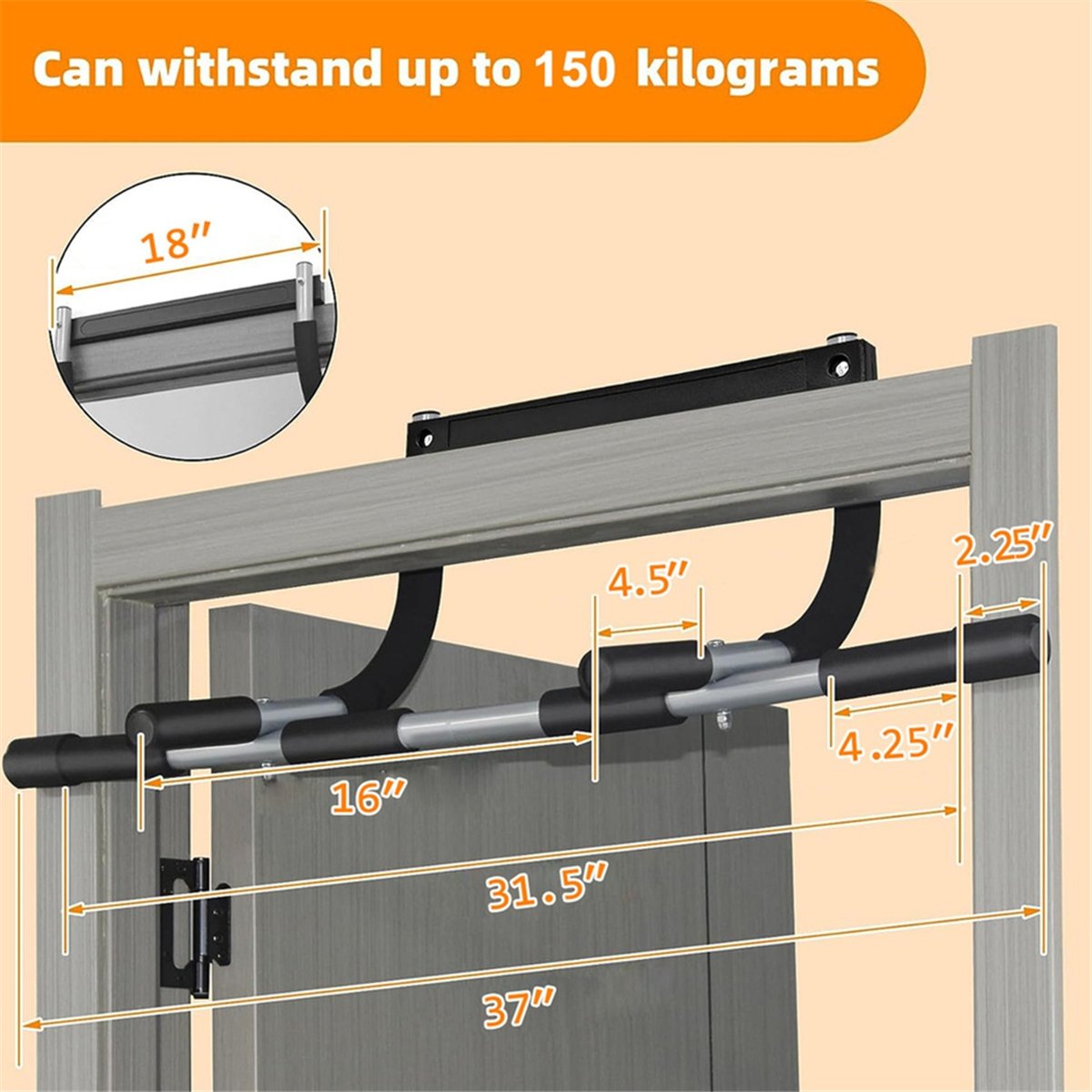 ABST Wall Mounted Pull Up Bar  - Pull Up Bar Doorframe ulasan dan harga