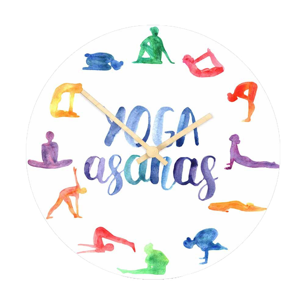 Watercolor Yoga Asanas Wall Cl - Yoga Fitness Studio ulasan dan harga