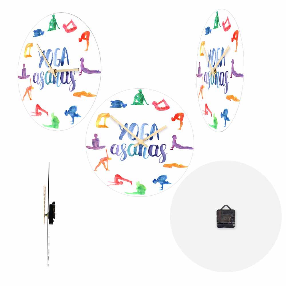 Watercolor Yoga Asanas Wall Cl - Yoga Fitness Studio ulasan dan harga