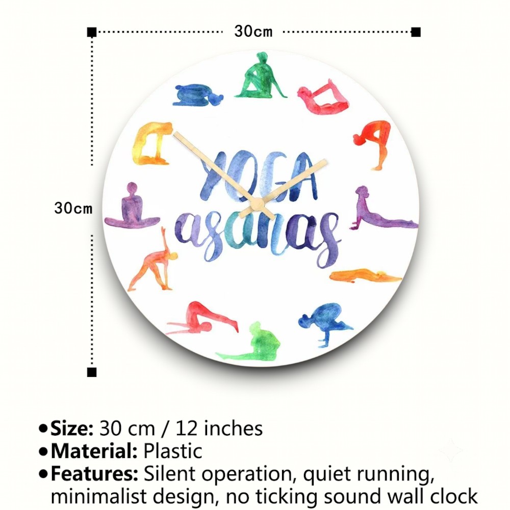 Watercolor Yoga Asanas Wall Cl - Yoga Fitness Studio ulasan dan harga