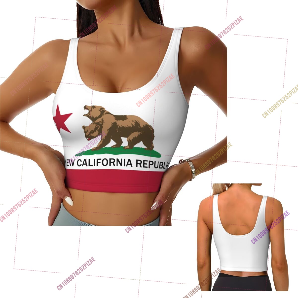 2026 California Flag Women Spo - Yoga Fitness California ulasan dan harga
