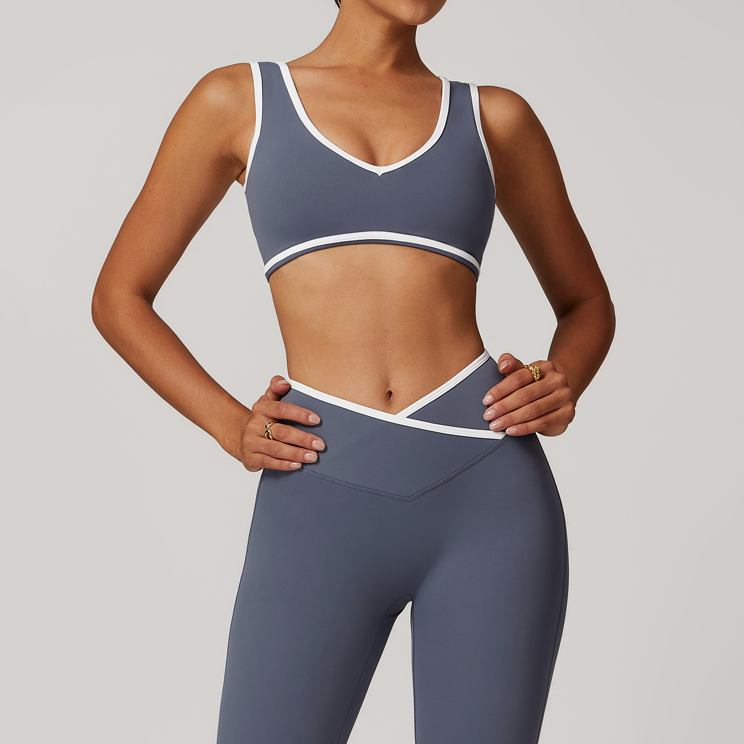 V-Neck Sports Bra Women Top Pu - Yoga Và Fitness ulasan dan harga