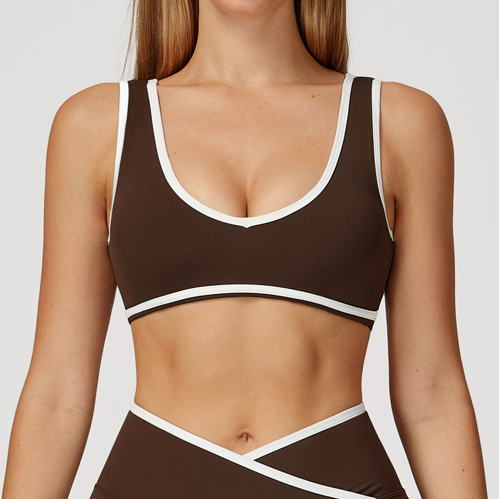 V-Neck Sports Bra Women Top Pu - Yoga Và Fitness ulasan dan harga