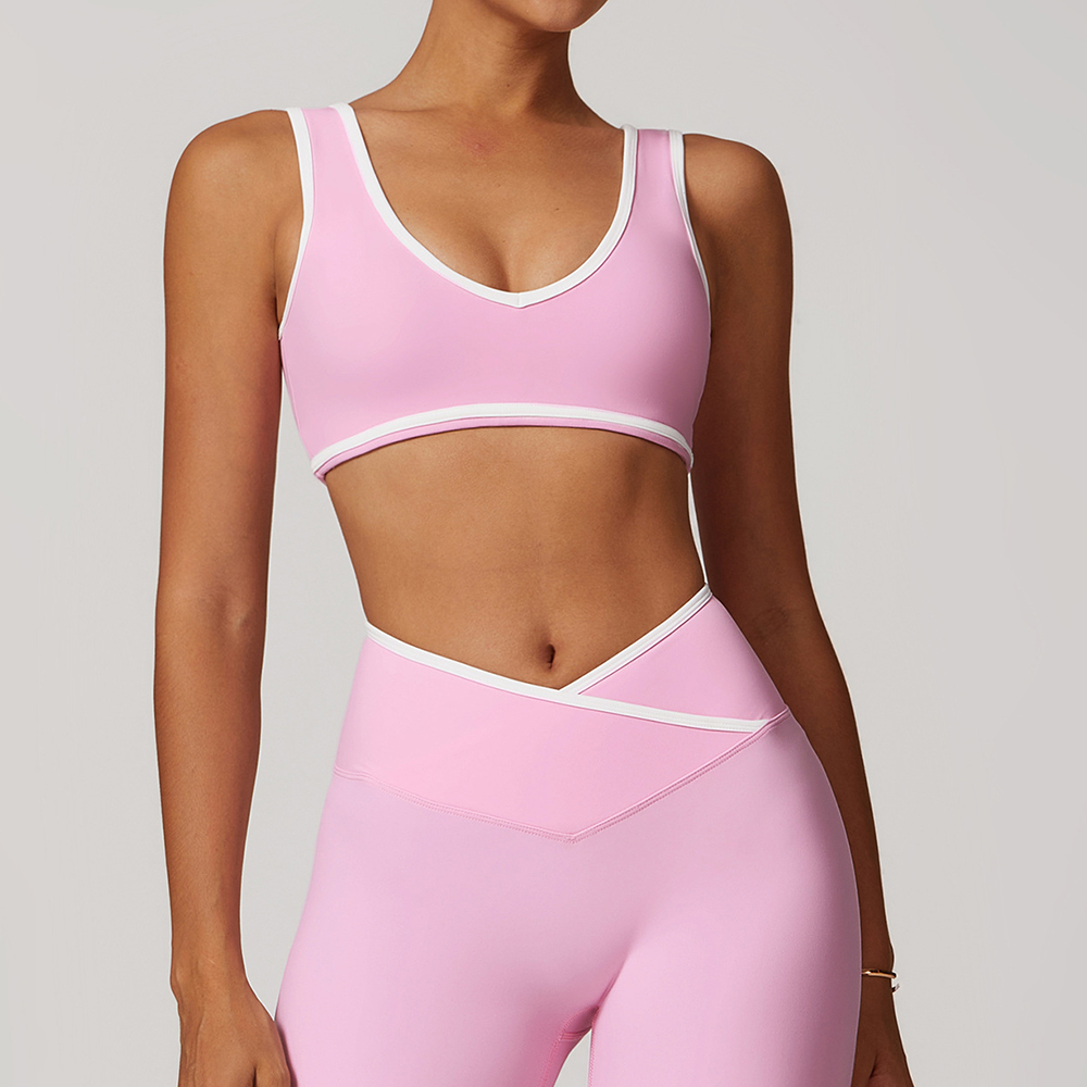 V-Neck Sports Bra Women Top Pu - Yoga Và Fitness ulasan dan harga