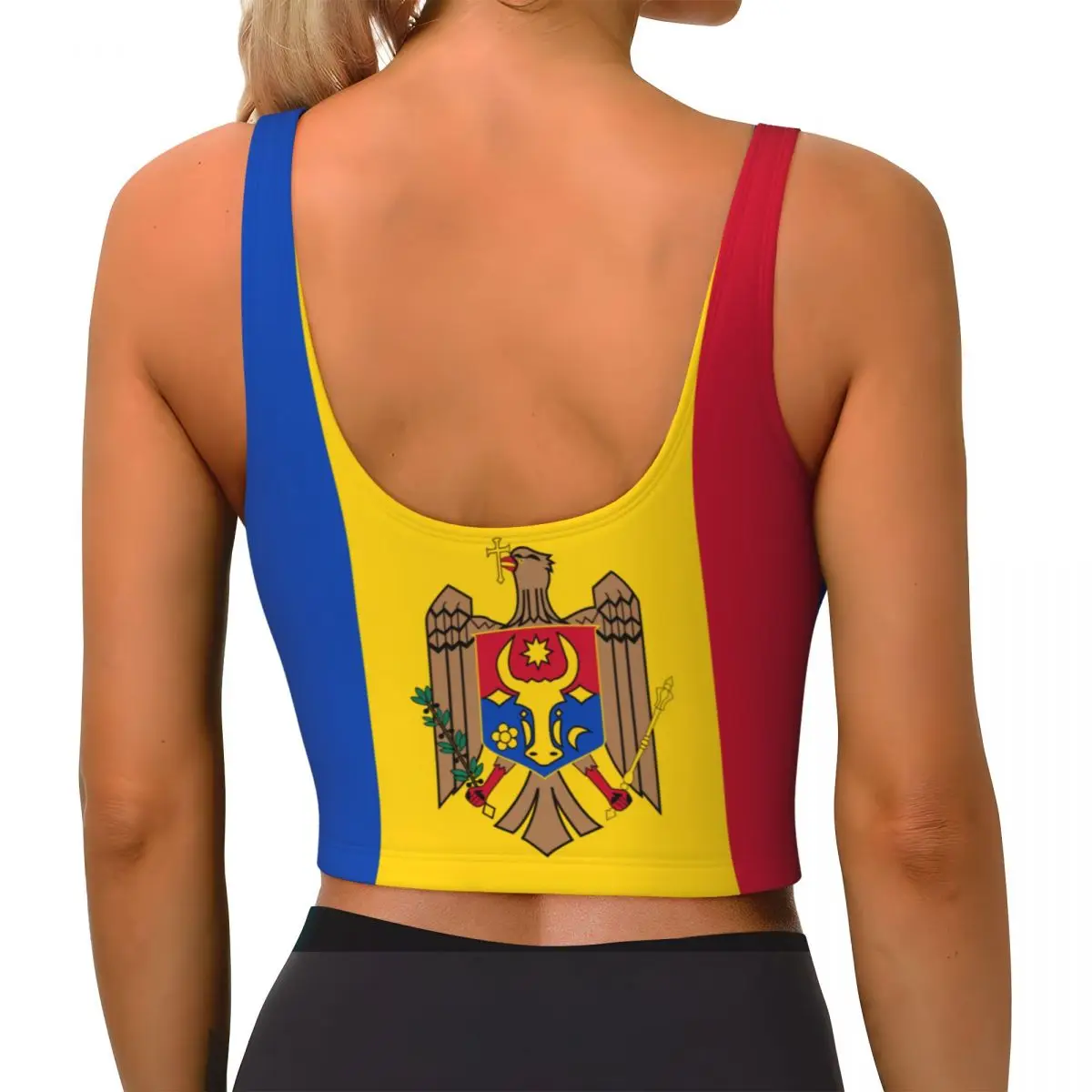 Moldova Flag Basic Tops Women  - Yoga Fitness Women ulasan dan harga