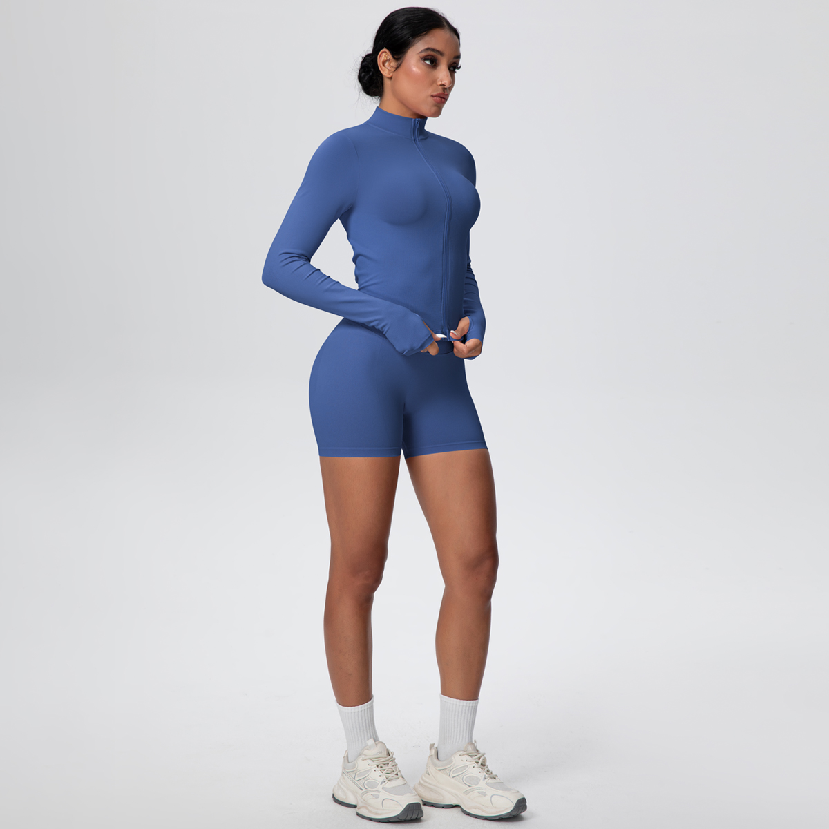 2PCS/Set Solid Color Gym Sport - Yoga Fitness Jacket ulasan dan harga