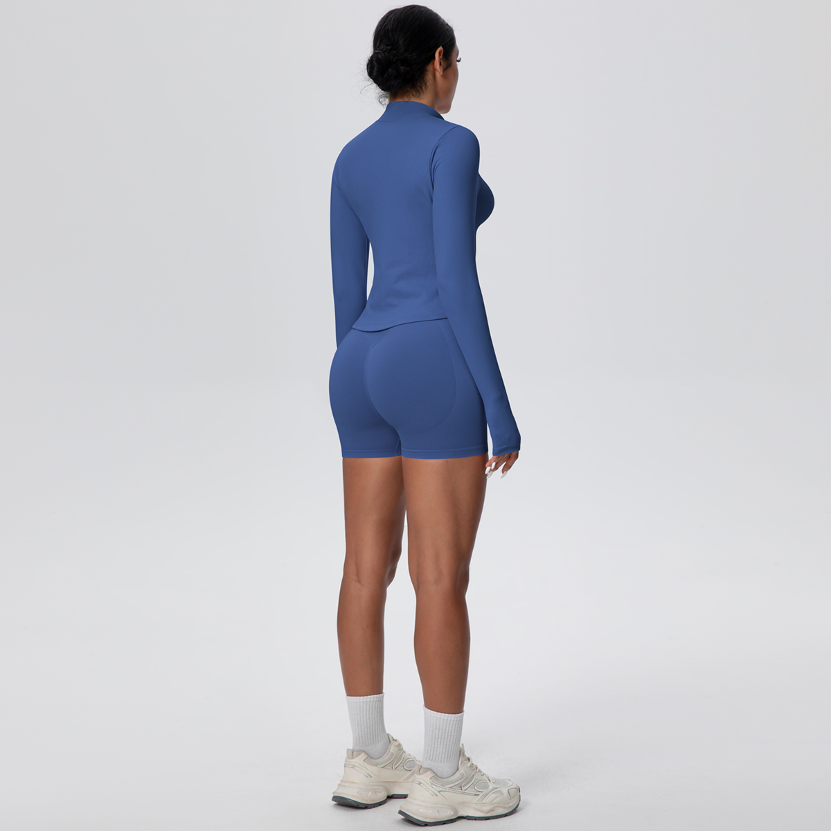 2PCS/Set Solid Color Gym Sport - Yoga Fitness Jacket ulasan dan harga