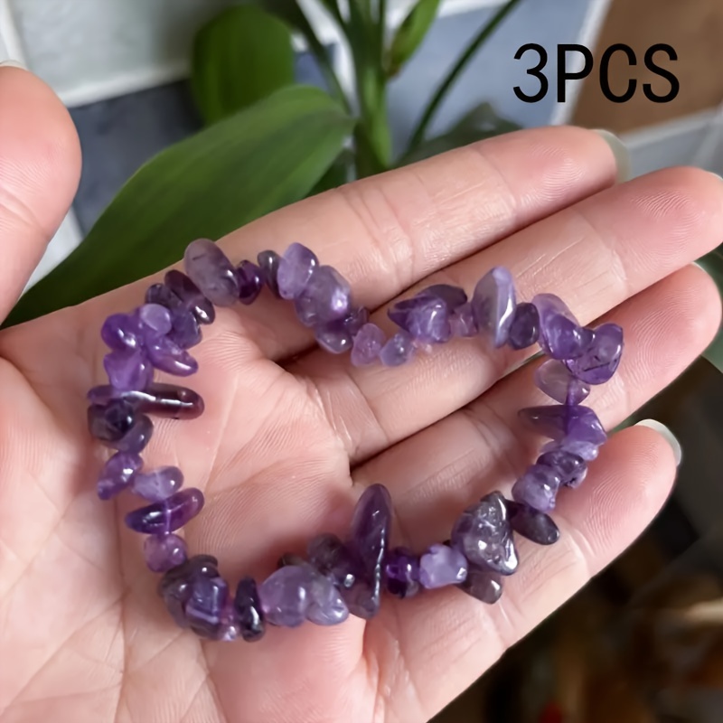 3 Pcs/Set Natural Stone Amethy - Yoga Fitness Gifts ulasan dan harga