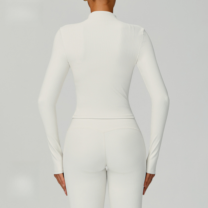 BIANHUI Threaded Stand Collar  - Yoga Fitness Jacket ulasan dan harga