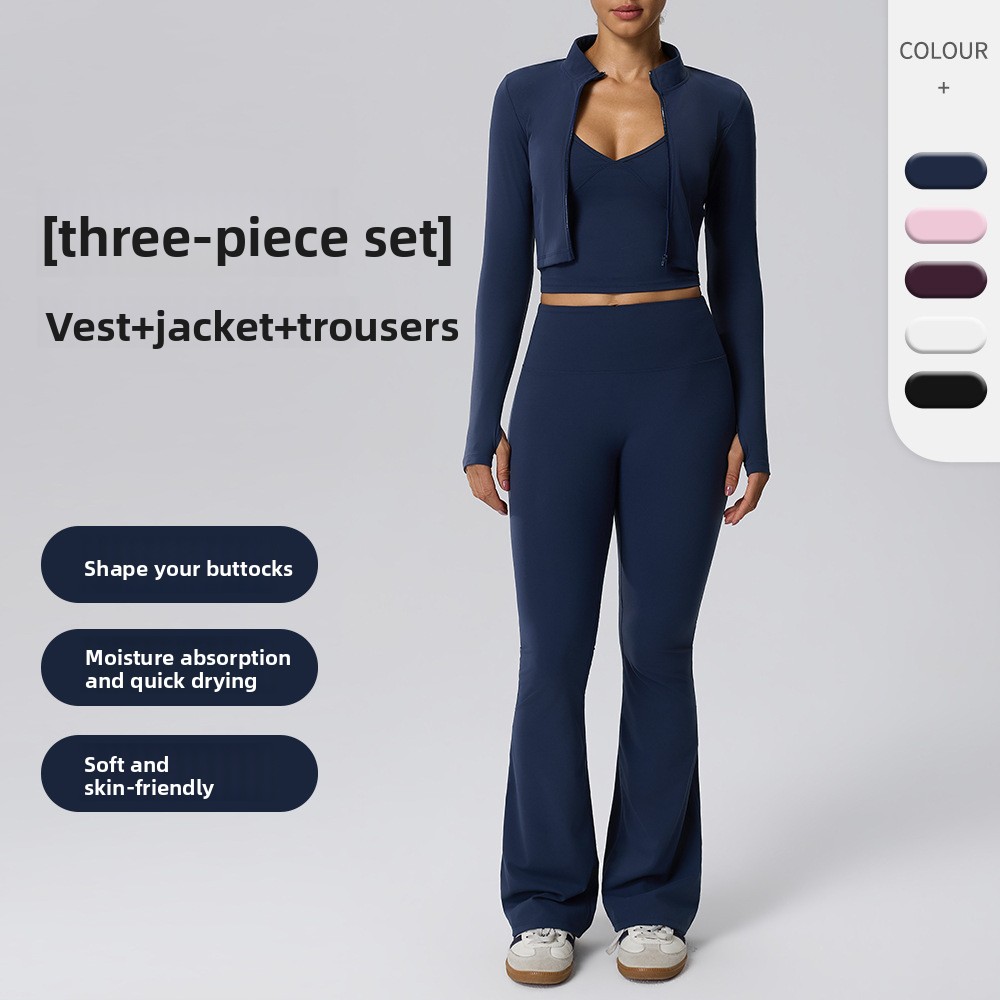 Naked Feel Fitness Three-Piece - Yoga Fitness Jacket ulasan dan harga