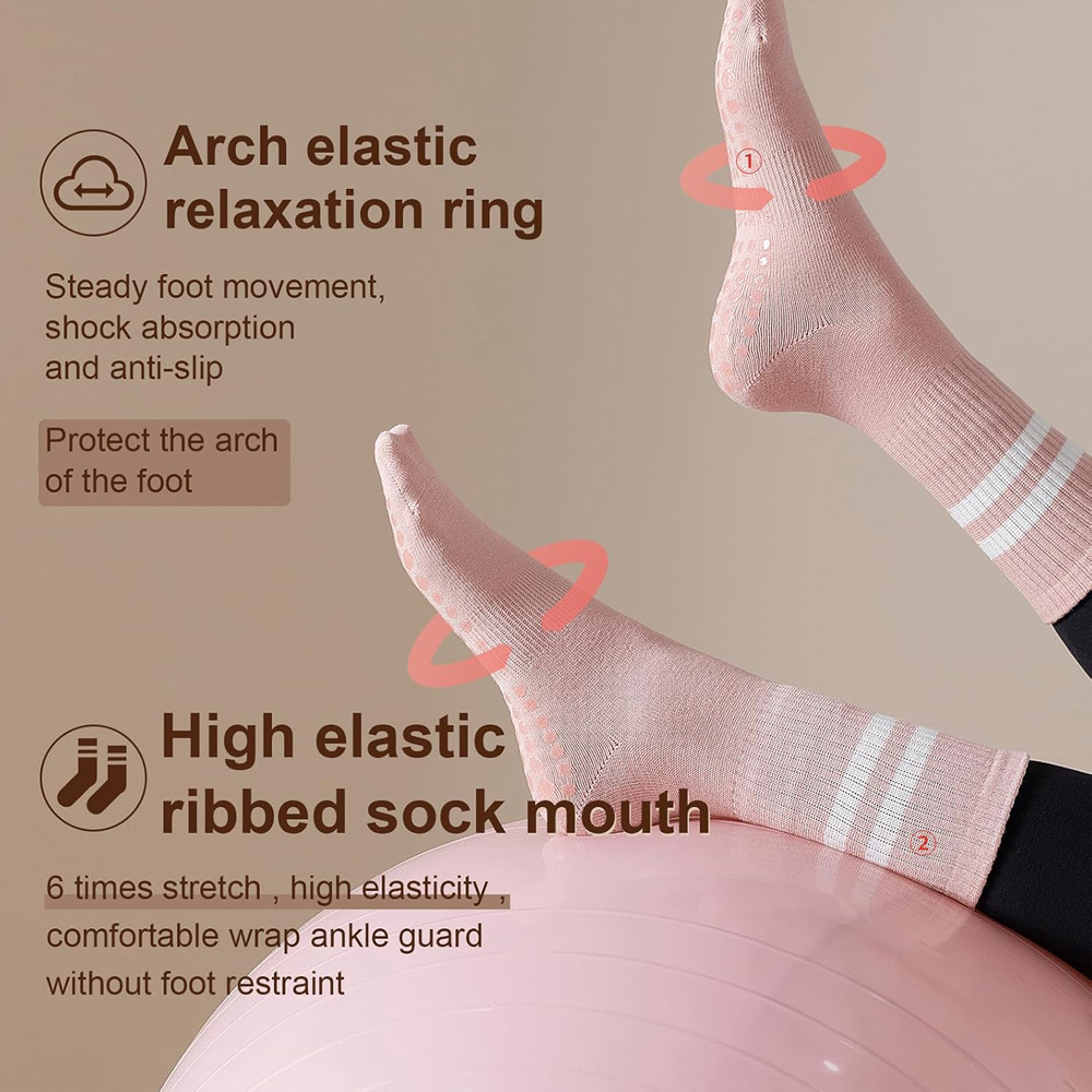 Yoga Pilates Socks with Grips  - Yoga Dance & Fitness Center Llc ulasan dan harga