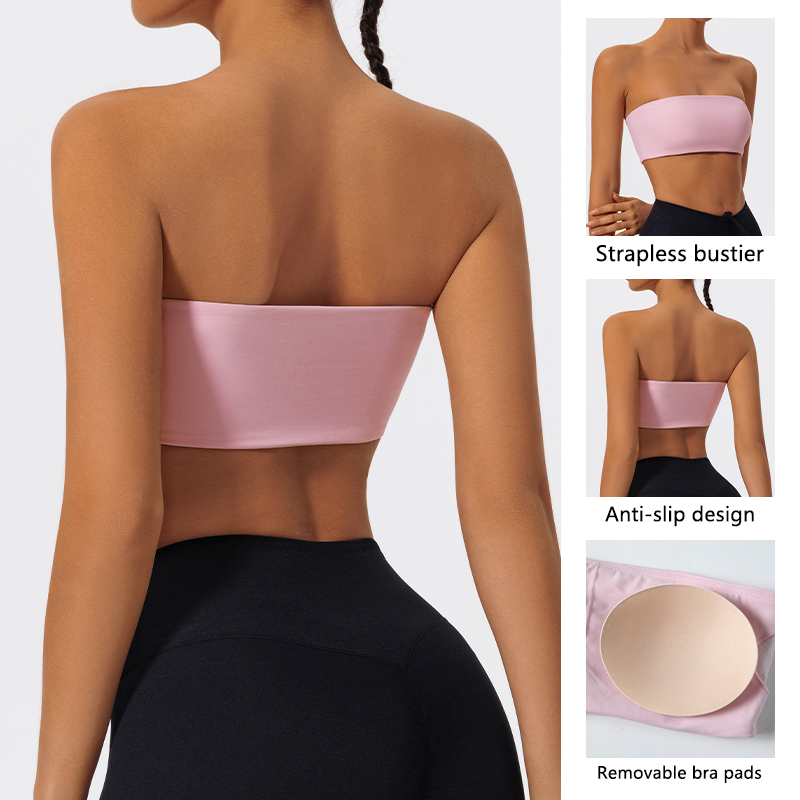 Strapless Sports Bra Gym Crop  - Yoga Fitness Youtube ulasan dan harga