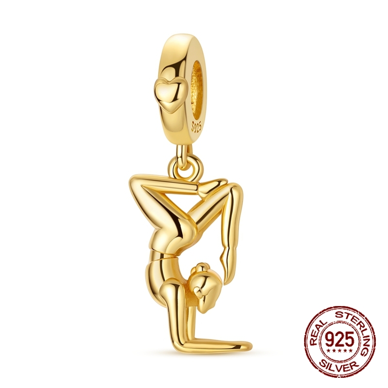 925 Sterling Silver Golden Yog - Yoga Fitness Gifts ulasan dan harga