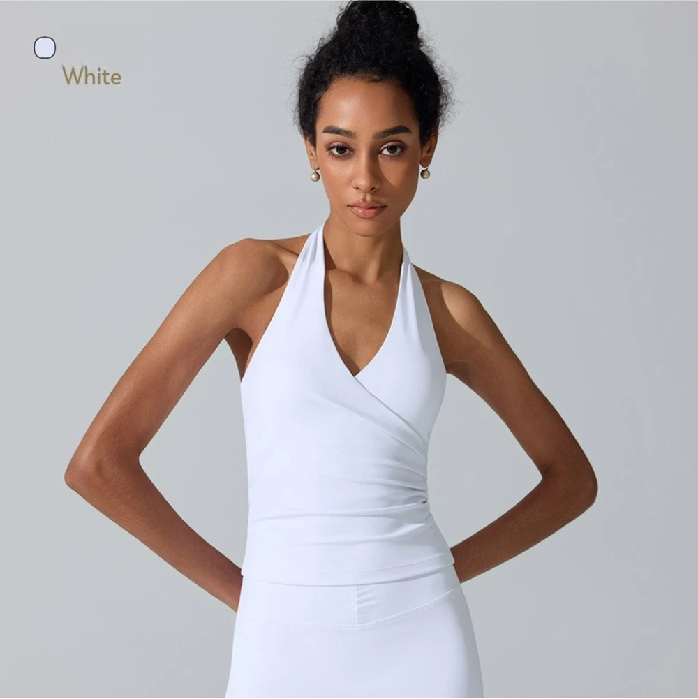 Women Cross Wrap V-Neck Sports - Yoga Và Fitness ulasan dan harga
