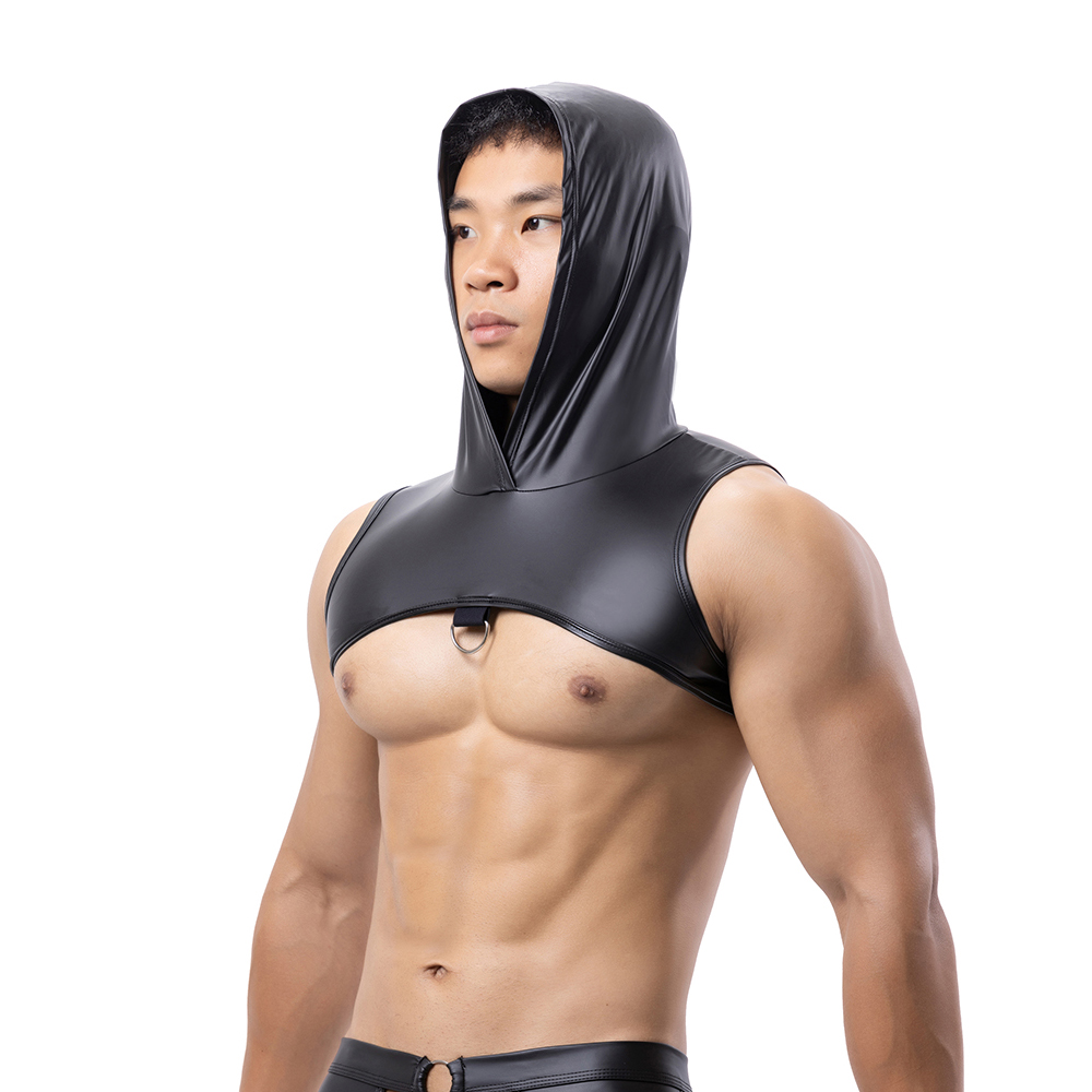 Men Faux Leather Hooded Fitnes - Gymnastics Rings ulasan dan harga