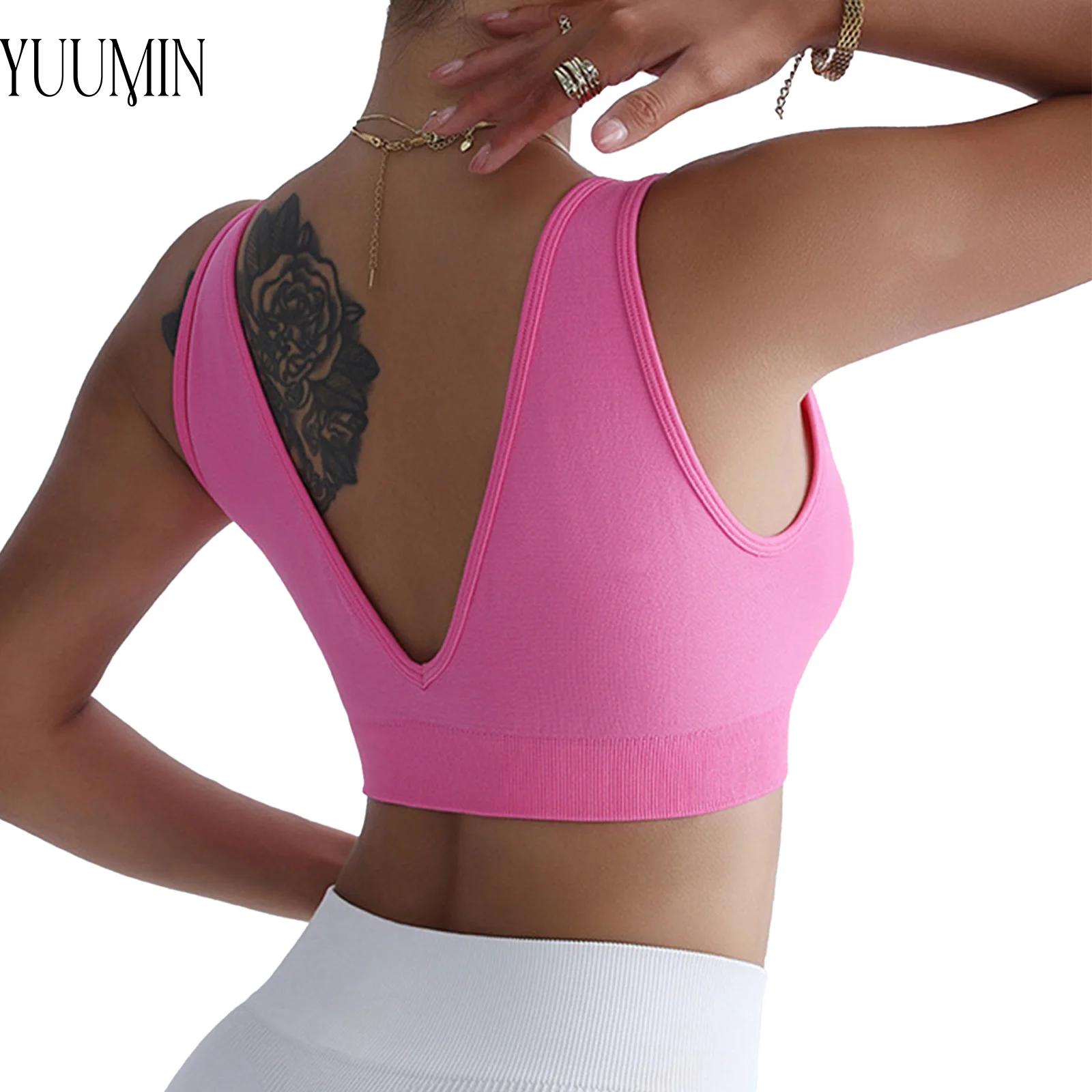 #S-L Women Low Cut V Back Crop - Yoga Và Fitness ulasan dan harga
