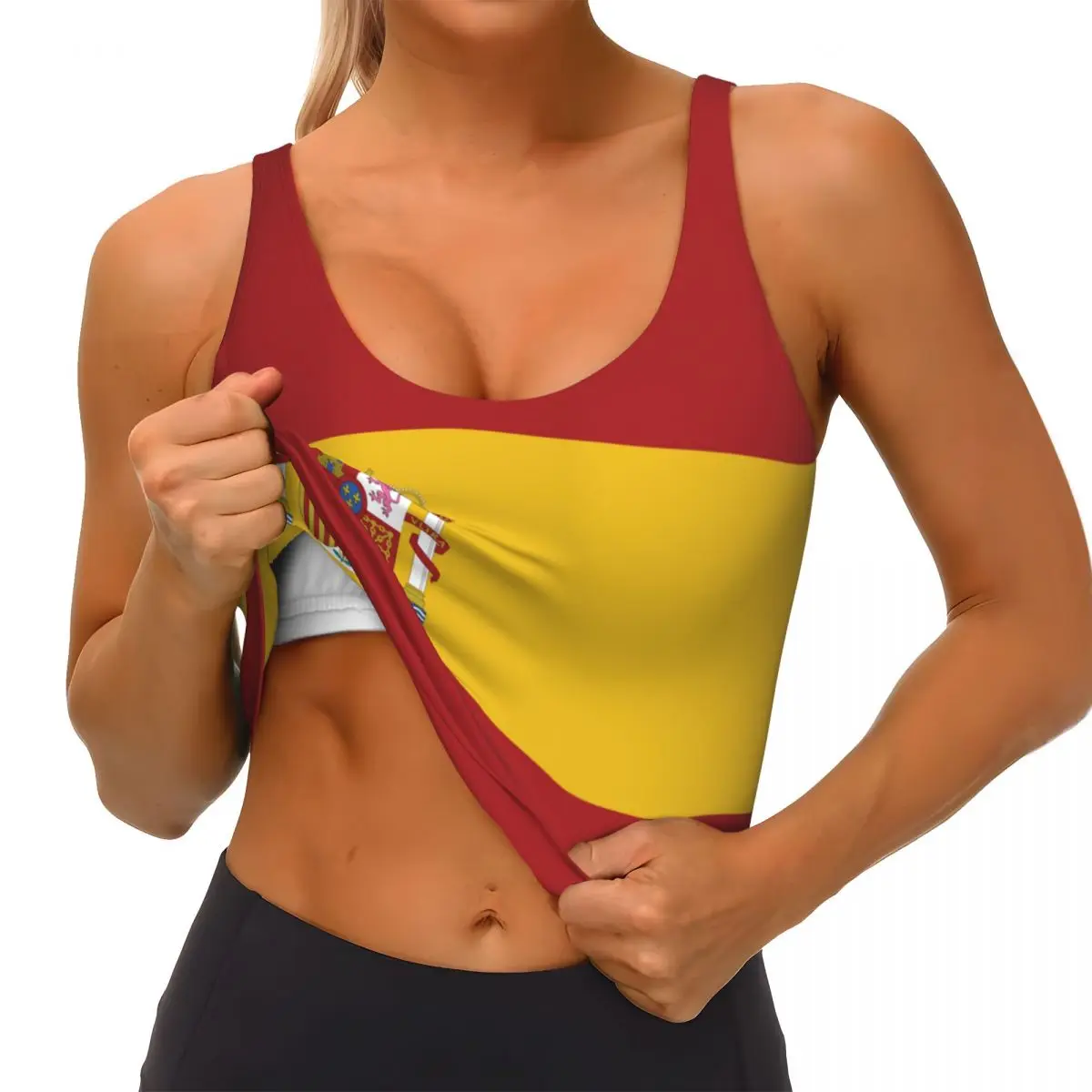 Spain Flag Basic Tops Women Sa - Yoga Fitness Women ulasan dan harga