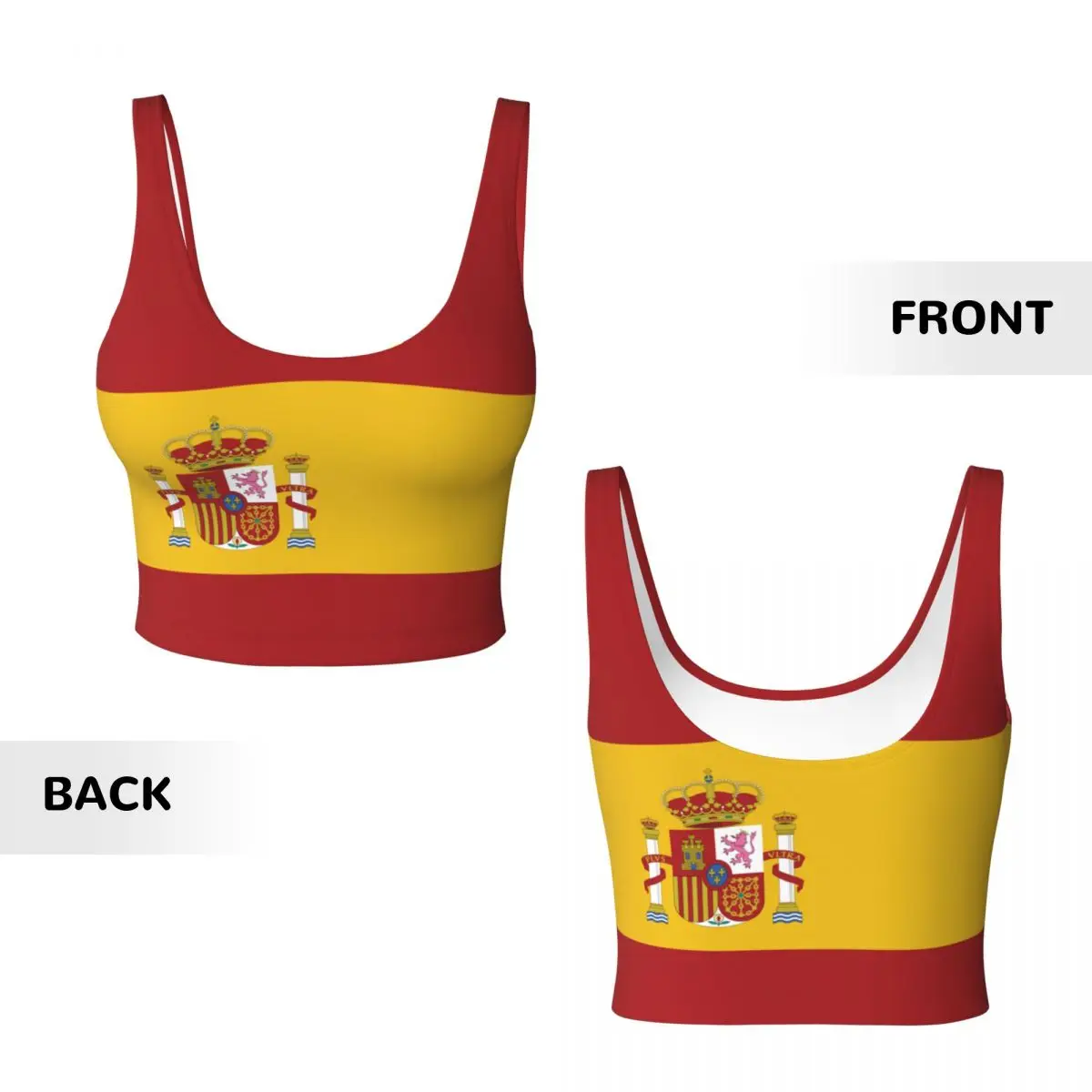 Spain Flag Basic Tops Women Sa - Yoga Fitness Women ulasan dan harga